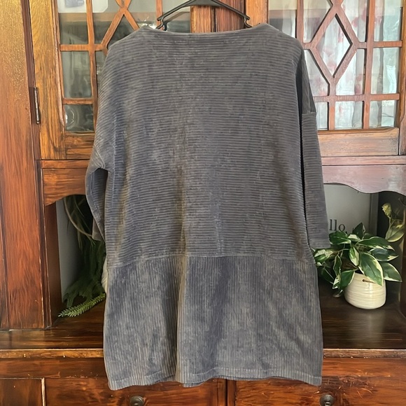 Gudrun Sjödén Corduroy Tunic Dress Pockets Casual Comfy Gray Size‎ S - Picture 2 of 5